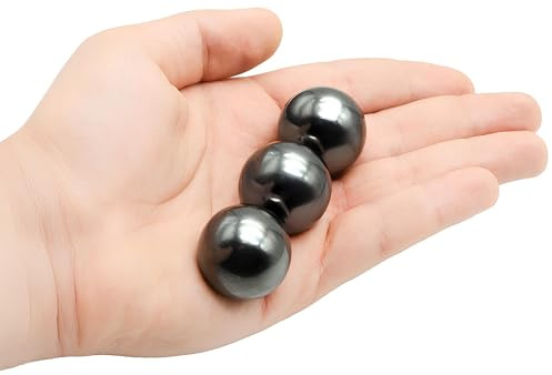 Magneteksan Ferrit Magnetkugeln - Große Magnetbälle für ASMR, Entspannung, Stress- & Angstbewältigung, Premium Büro- und Schreibtisch Gadget, Vielseitige Geschenkidee (3 Magnetbälle, Ø30mm)