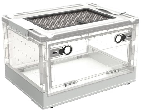 Terrarien Für Reptilien Amphibien | Reptilien Terrarium Box Mit Belüftungsloch, Transparente Reptilienkäfig Terrarium, Allzweckbehälter Für Eidechsen Spinnen Frösche Igel Hamster, 39.5x29.5x24cm