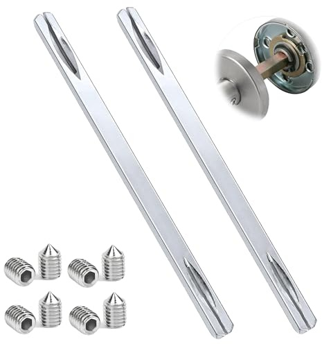 Ltsbaed 2 Stück Vierkantstift 8mm x150mm für Türklinke, Befestigungsstift Türgriff, Türbeschlag Vierkant Stift, Vierkantstift 8x150 mm verzinkt, mit 8 Stk. M6 Schraube, für Zuhause, Hoteltürschlösser