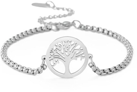 bracciale in acciaio inox Albero della Vita per uomini donne bracciale link fascino uomini donne protezione amuleto gioielli regali per le donne ragazze adolescenti