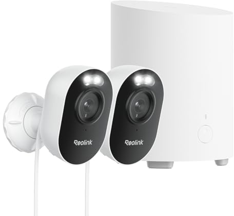 Reolink Kit Videosorveglianza WiFi, 4MP Wi-Fi Dual Band 2,4/5 GHz | Archiviazione Locale, Rilevamento di Persone/Veicoli/Animali, Riepilogo Intelligente, Home Hub Mini con 2x Lumus