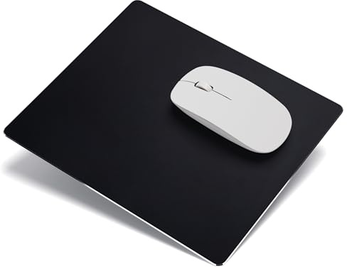 Songella Tapis de Souris en Aluminium Double Face étanche Tapis de Souris en Métal Fournitures de Bureau pour Ordinateur Portable et PC 24 * 20CM (Noir)