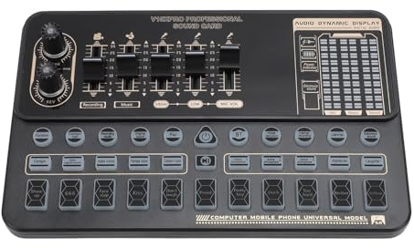 Cryfokt Sprachverändernde Live-Soundkarte, Bluetooth-Mischpult, 16 Spezialeffekte für Aufnahmestudio, Lithium- 1200 MAh, Geeignet für Zuhause und Draußen