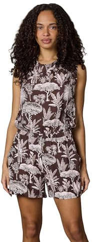 Ragwear Damen kurzer Jumpsuit Einteiler mit Rückenausschnitt Overall in Blumenoptik Zella XS-XXL
