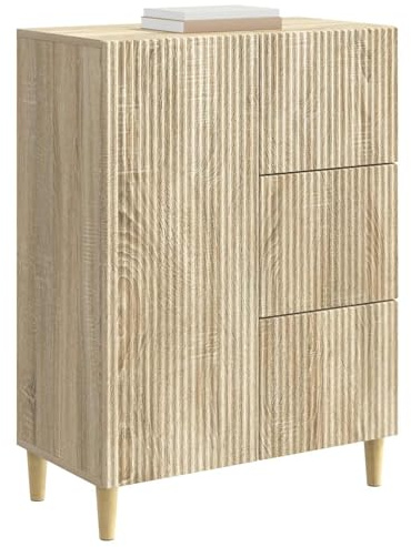 vidaXL Sideboard Sonoma-Eiche 66 x 34,5 x 90 cm Holzwerkstoff, Wohnzimmer, Vintage Sideboard, modernes Aufbewahrungsgestell, rechteckiger Holzschrank für stylische Organisation