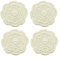 kilofly Untersetzer, klein, gehäkelt, Baumwolle, Spitze, 4 Stück, beige, rund, 10,2 cm