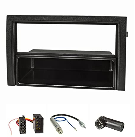 tomzz Audio 2450-007 Radioblende Set kompatibel mit Skoda Fabia 6Y Facelift Bj.2004-2007 mit Radioadapter ISO Antennenadapter Phantomeinspeisung ISO DIN