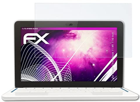 atFoliX Plastic Glass Protective Film compatible with Google Chromebook 11 HP, 11.6 Inch Glass Protector, 9H Hybrid-Glass FX Screen Protector