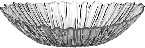 Pasabahce 10611 Aurora Centerpiece Glass Serving Plate, Oval, 33x26cm
