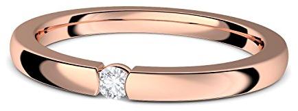 Spannring Rosegold (Silber 925 hochwertig vergoldet) Verlobungsring von AMOONIC mit Zirkonia Stein & LUXUSETUI Rosegold Ring Zirkonia Goldring Heiratsantrag Liebesgeschenk FF584VGRSZIFA58