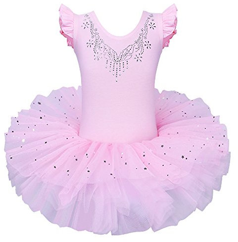 ZNYUNE Mädchen Kinder Ballett Tanz Kleid Klassik Ballettanzug 184 Rose XXL