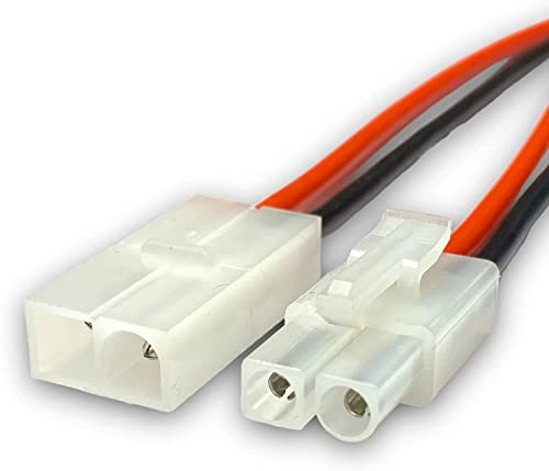 1 Paar (2 Stück) Premium Japan 13,5mm Stecker Buchse Male Female inkl. 30cm 18AWG Silikon Kabel für Lipo Akku LED Adapterkabel 13,5mm Kupplung kompatibel zu Tamiya Modellbau