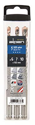 ALPEN Bohrer-Kassetten Box F4 FORTE (3-tlg., Ø 6,00-10,00 mm, mit 4-fach Stufenprofil, SDS-+ Hochleistungsbohrer, Bohrsortiment) 0081700571100