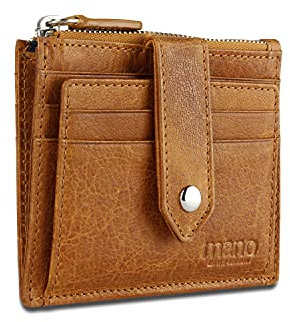 mano Don Pietro Kartenetui Geldbörse – Herren Damen Leder Kreditkartenbörse - Credit Card Holder Wallet, Cognac