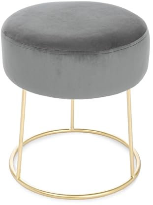 Design Hocker Clarissa Graugold cm 35 x 40 h