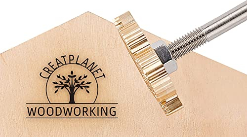 CREATPLANET Holz Leder KuchenBrandeisen 3cm Brandeisen Stempel Benutzerdefiniertes Logo BBQ Heizstempel Mit Messingkopf Und Holzgriff Für Backen Und Handgefertigtes Design - Tree#1