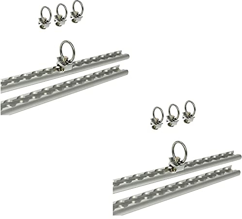 Preiswert&Gut 4X Verzurrschiene 60cm für Anhänger und LKW Airlineschienen und Zurrschienen für Ladungssicherung inklusive 8X Fitting Zurrösen mit Ring Ankerschiene und Befestigungsschiene