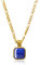 COAI Herren Damen Suferkette Figarokette mit Lapislazuli Anhänger Quadrat 60cm