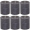 Stumpenkerzen Rustic 6er Set - Stumpenkerze, Blockkerze, Kerze, Adventskranz, Advent - Kein Ruß - Brenndauer: 30 Std. - viele Farben - 7x8 cm (Schwarz)