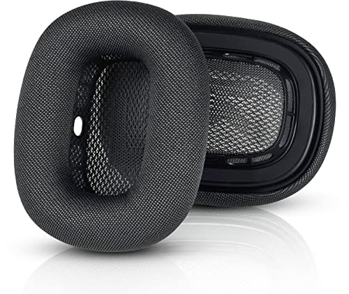 QKIIP Airpods Max Ohrpolster, Ersatz-Ohrpolster für AirPods Max Kopfhörer, ein Strick-Mesh-Baldachin und Memory-Schaum, kompatibel mit Alppe Airpods Max Noise Cancellation Over-Ear-Kopfhörer (Space Gray)