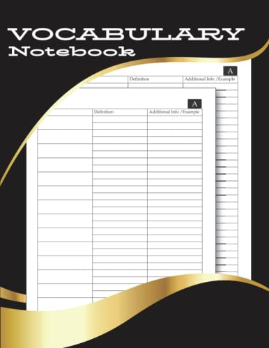 Vocabulary Notebook: Vocabulary Notebook with Tabs, Alphabetical Vocabulary Notebook 3 Columns, Vocabulary Journal