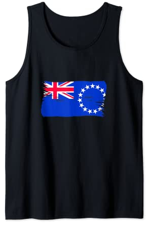 Vintage Pinselstil Cookinseln Flagge Cook Inseln Tank Top