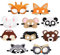NIWWIN Waldtiere Party Maske für Kinder - 10 Stück Filz Masken, Lustige Fasching Deko, Cosplay für Halloween und Kindergeburtstag