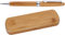 MPM Quality Holzkugelschreiber in Bambus-Box, umweltfreundlich, Eco-Friendly, eleganter Holz/Metall-Stift, Holzkiste, Helles Holz/Glänzend Silber, blaue Tinte