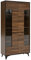 Mirjan24 Vitrine Frida W2D FD11 im minimalistischen Stil, Vitrinenschrank mit Fächern, Hochschrank, Glasvitrine, Highboard, Wohnzimmerschrank (Shirin Walnut, ohne Beleuchtung)