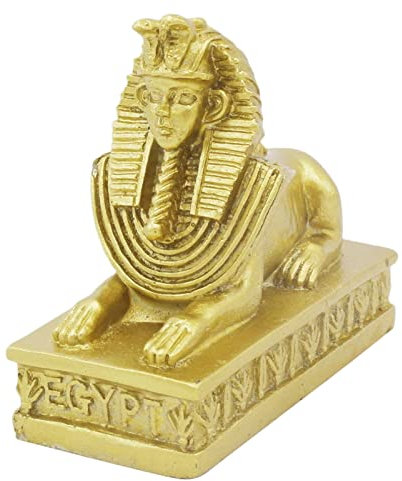 Kocris Casa Acquario Sfinge Leone Pesce Serbatoio Decorazioni Antico Egitto Rettile Tartaruga Lucertola Serbatoi di ragno Terrario Decorazione Egiziana Ornamento Pet Oro