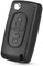 Replacement Car Key Fob Cases Fits for Peugeot 107 207 307 307S 308 407 607 2BT Fits for Citroe-n C2 C3 C4 C5 C6 C8 Xsara,2 Buttons Flip Key Shell(with Battery Holder)