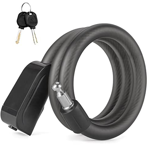 ROCKBROS Candado de Cable con Llave Alta Seguridad Antirrobo, Cerradura de Bloqueo Flexible 100 cm para Bicicleta Moto Scooter Puerta, Negro