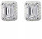 OBCPD Smaragdschliff Moissanite Diamant Ohrstecker 925 Sterling Silber Hochzeit Ohrringe für Frauen Brautschmuck