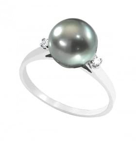 Générique Ring mit Tahitiperle – IVA – 58, 7 bis 8 mm, Weißgold