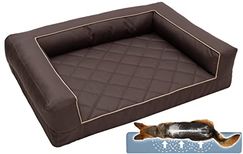 Salla Hundebett, Orthopädisches Bett für Hunde, Waschbares Hundesofa mit Abnehmbarem Bezug, Hundematratze für Haustiere, Haustierbett, Tierbett, Hundecouch, 100 cm x 70 cm, Braun