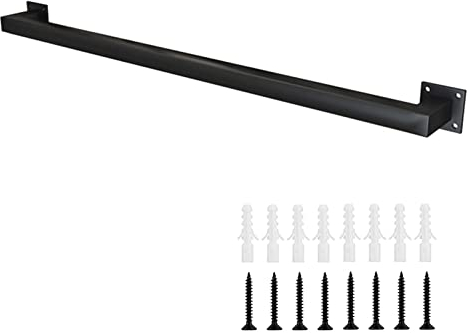Vintage-Handlauf für Innentreppen, 30 cm-600 cm Treppengeländer-Geländer-Handlauf-Stützsatz, schwarzes Metall-Schmiedeeisen-Sicherheits-Treppengeländer (Size : 210cm)