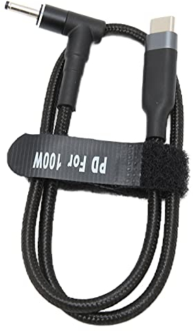 Cable de Carga para Computadora Portátil USB C a CC, 20V 5A 100W PD Adaptador de Enchufe USB C a CC de Carga Rápida Tipo C Macho a Codo DC 3.0 X 1.1mm Cable de Alimentación para (JD0612 (0,5 m))