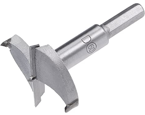 QUARKZMAN 1 Stück 60mm Forstner Bohrer Wolframkarbid Holzlochsäge Schnecken Öffner für Möbel Kunststoff Türscharnier Grau