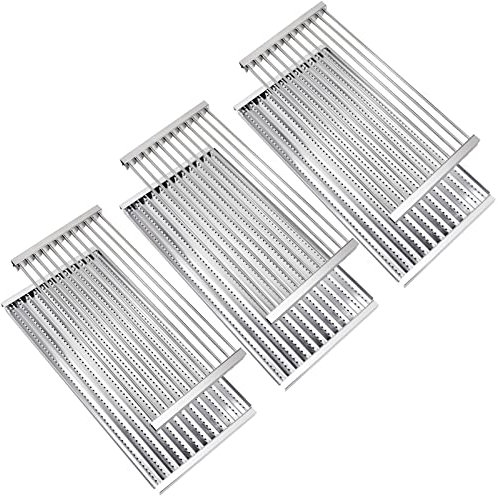 Criditpid Grill Emitter Plate & Grid Kit for Charbroil TRU-Infrared 463241314 463268008 463241313 463241013 463243812 463257010, 3-Pack Stainless Steel Cooking Grates.