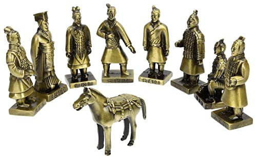 Milisten 1 Satz Fengshui-Figur Aus Messing Kuchendekorationen Desktop-Krieger-Ornament Terrakotta-Krieger-Figur Kaiser Qin-Statue Alt Legierung Miniatur Xi Eine Terrakotta-Armee Reisen