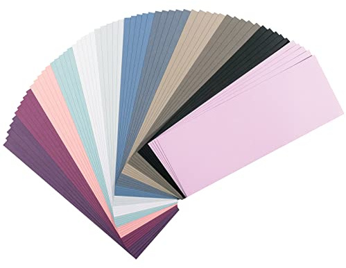Florence Tonkarton Winter - Bastelkarton 11,4 x 30,5 cm - Bastelpapier 60x mit 12 Farben - Scrapbook Papier für Karten Basteln, Stanzen und Papierbasteleien - Bastelset Glatt
