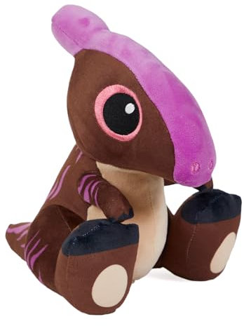 Mattel Jurassic World: Die Chaostheorie Parasaurolophus Dinosaurier-Plüschspielzeug mit Leuchtfunktion, bewegliche Beine, ca. 25 cm große weiche Sammelfigur, HWD81, [Mehrfarbig]