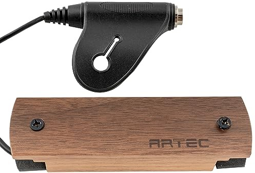 Artec WSHD-OSJ Céramique Micro Humbucker Rosace Double Bobinage 8,4K Cache Woody Noyer avec OSJ Prise Jack pour Guitare Acoustique