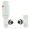 Hot Flow All-White Marella Modern Thermostatic Radiator Valve Angled TRV. Includes Angled TRV Body, Wheel Head, Lock Shield for Quick & Easy Temperature Control.