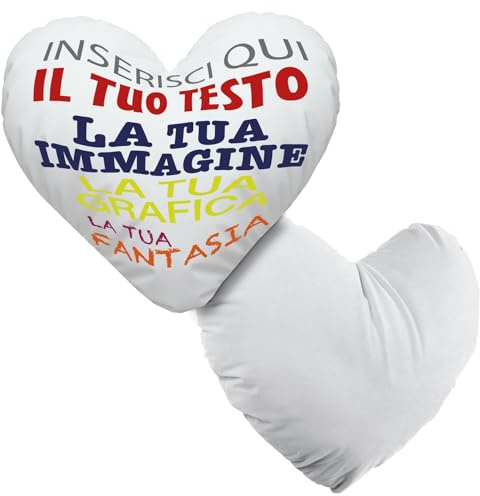 Gruppo Veneziano - cuscino personalizzato a forma di cuore - cuscino personalizzato con imbottitura - personalizza con foto, testi o loghi - 100% made in italy