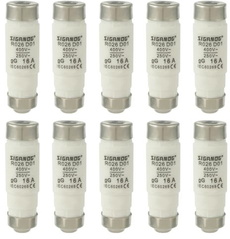 SIGANDG Neozed Sicherungen, D01 16A gL/gG 400VAC, D0-Typ Sicherungseinsatz (10 Stück)