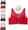 ADTEMP Floral Secrets Comfort Rose Bra, Floral Secret Bra, U Shape Back Front Closure Bra, Front Closure Bra for Women Plus Size (Color : Red, Size : 34/75C)