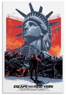 REOTTO Escape from New York Poster Dekorative Malerei Leinwand Wandkunst Wohnzimmer Poster Schlafzimmer Malerei,Wandkunst Bilddruck Moderne Familienzimmer Dekor 12x18inch(30x45cm)