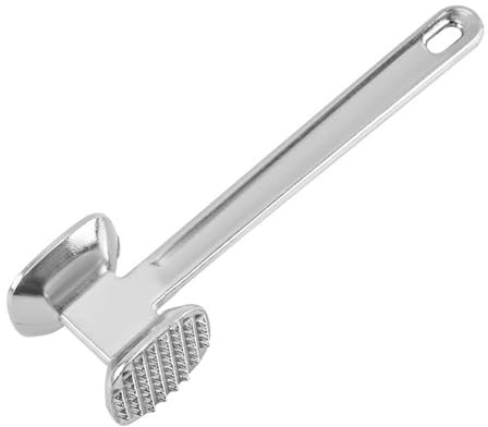 Fleischhammer, Edelstahl-Fleischwerkzeug, Fleischstampfer, Fleischhammer, Fleischhammer zum Zartmachen von Steak, Rindfleisch Geflügel, strapazierfähig, Multi Zerkleinerer Küche (White, One Size)