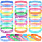 Chunyin 24 Stück Inspirierende Silikon Armbänder Motivierende Zitat Armbänder Farbiges Dehnbar Armband Unisex Motivierende Armbänder für Geschenke zum Geburtstag